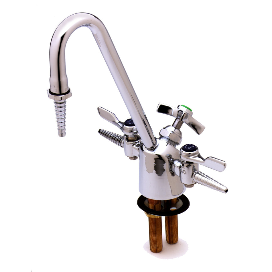 T&S Brass BL-6000-03 Lab Fixture: Gas & Water Combo - 8" Gooseneck & 2 Gas Cocks