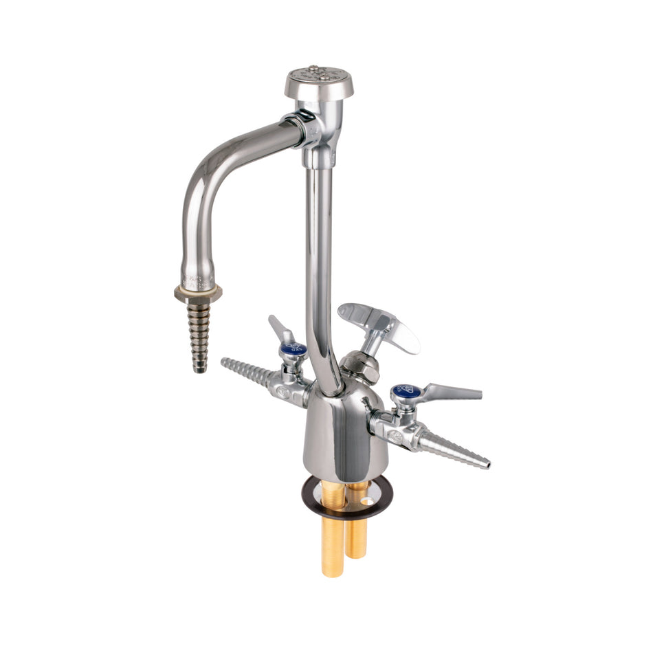 T&S Brass BL-6005-03 Lab Fixture: Gas & Water Combo - 8" VB Gooseneck & 2 Gas Cocks