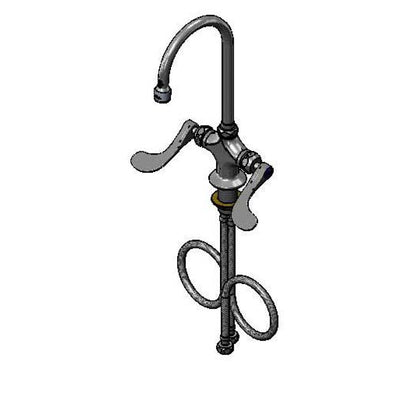 T&S Brass BP-0300-CR4VF05 Double Pantry Faucet - Single Hole, 4" Wrist Handles & 0.5 GPM VR