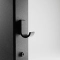 Rockless Table dining height base with integrated purse hook mounted on the steel column