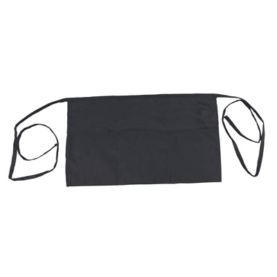 Thunder Group CA1322BK 13 Inch x 22 Inch Waist Apron with 3 Pockets Black Poly Cotton