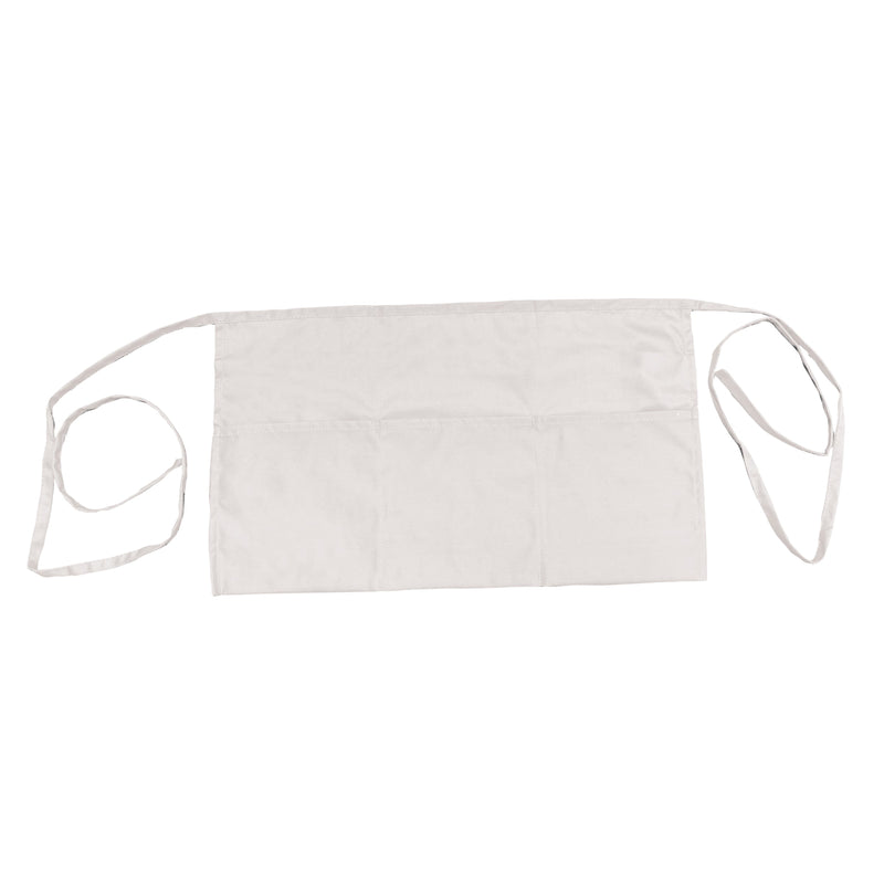 Thunder Group CA1322WH 13 Inch Waist Apron with 3 Pockets White Poly/cotton