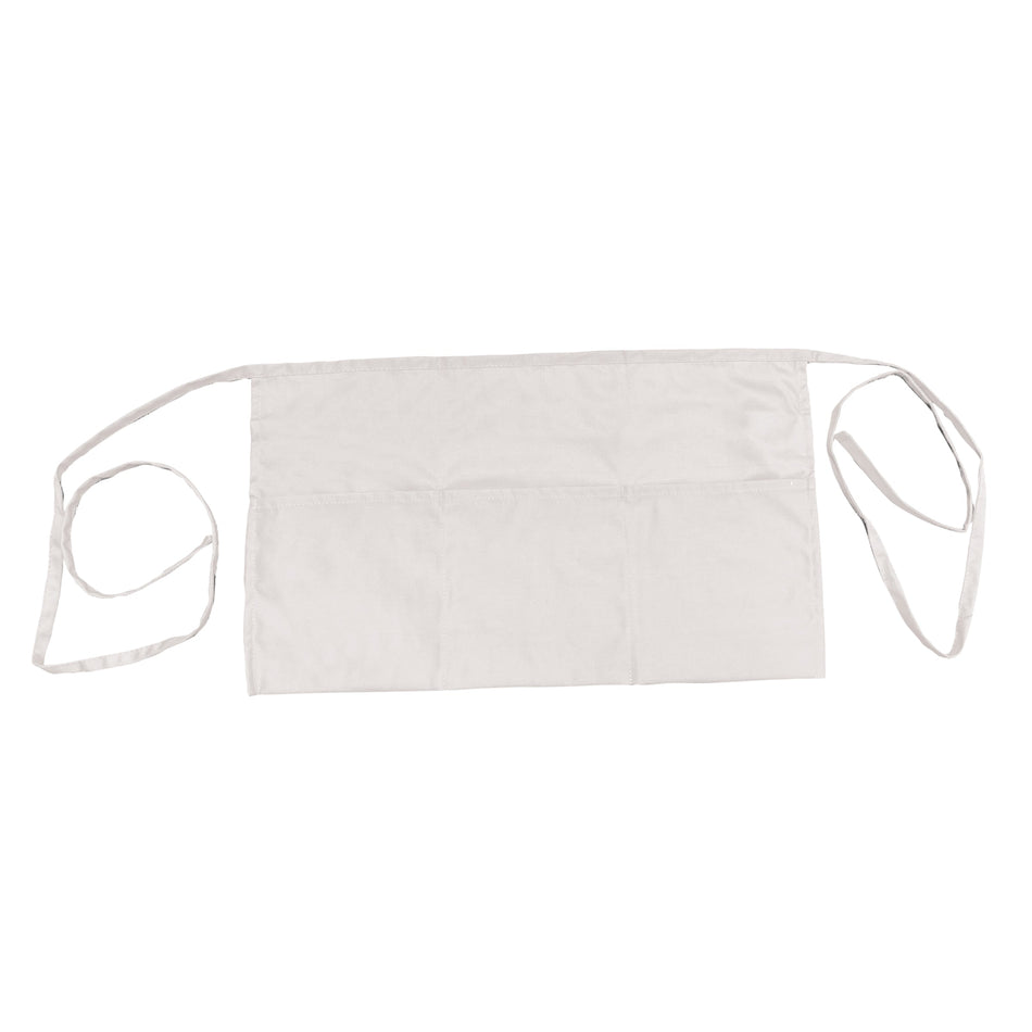 Thunder Group CA1322WH 13 Inch Waist Apron with 3 Pockets White Poly/cotton