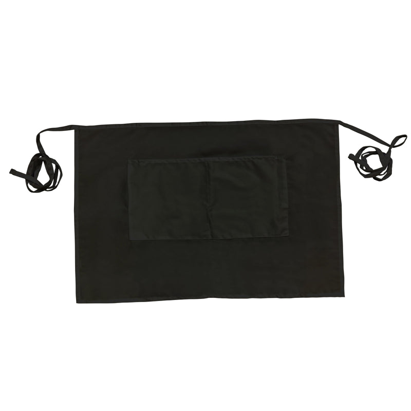 Thunder Group CA1928BK 19 Inch Black Waist Apron with 2 Pockets PolyCotton