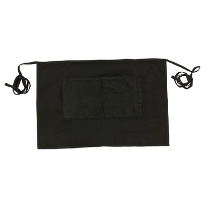 Thunder Group CA1928BK 19 Inch Black Waist Apron with 2 Pockets PolyCotton