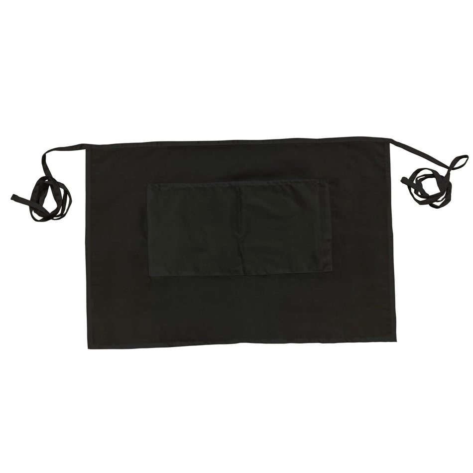 Thunder Group CA1928BK 19 Inch Black Waist Apron with 2 Pockets PolyCotton