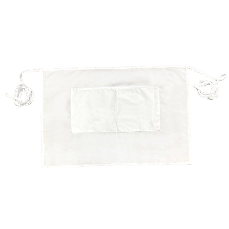 Thunder Group CA1928WH 19 Inch Waist Apron with 2 Pockets White Poly Cotton