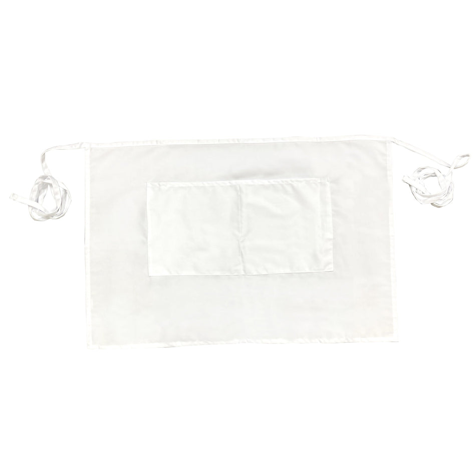Thunder Group CA1928WH 19 Inch Waist Apron with 2 Pockets White Poly Cotton