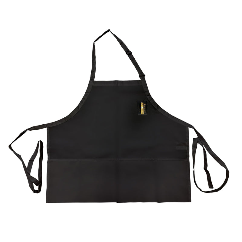 Thunder Group CA2427BK 24 Inch Bib Apron Black 3 Pocket Poly/cotton