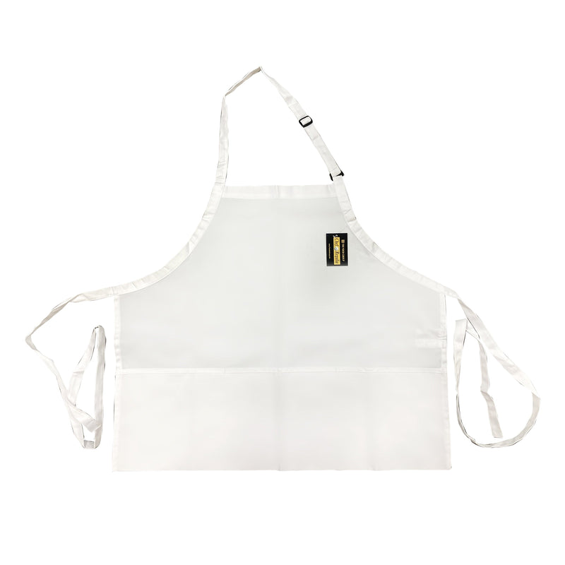 Thunder Group CA2427WH 24 Inch Bib Apron White Mid-length with 3 Pockets Poly/cotton