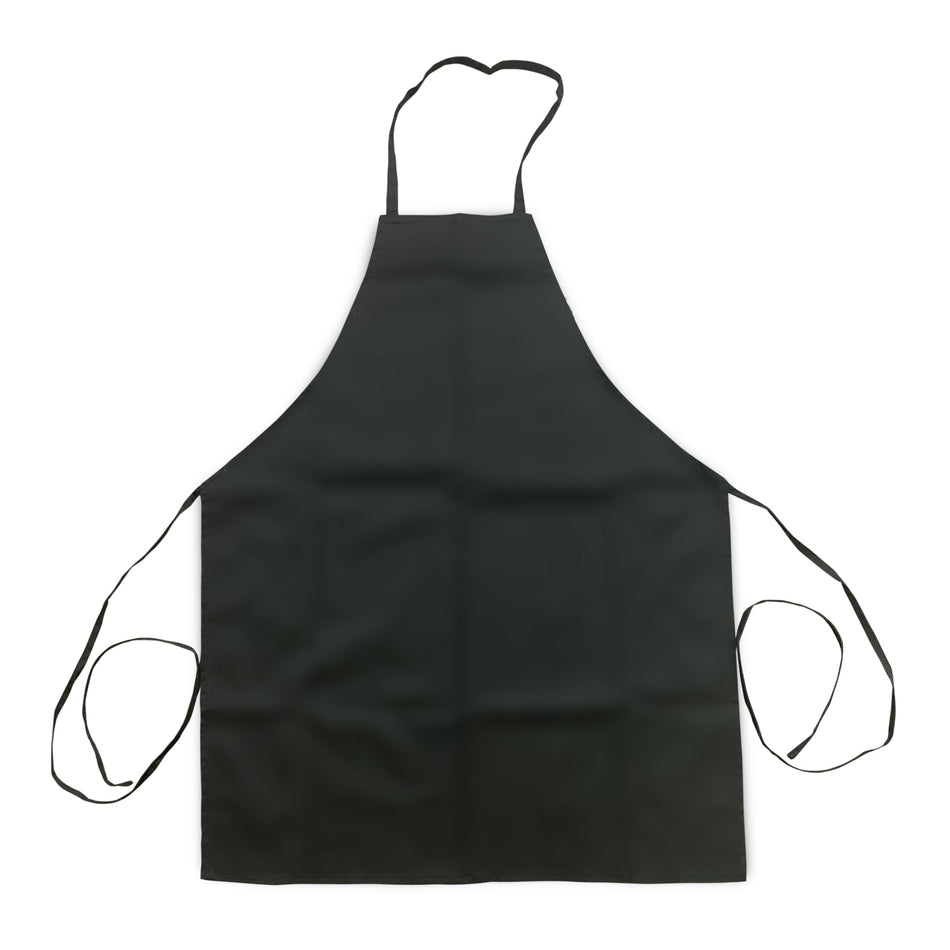 Thunder Group CA3226BK 32 Inch Chef Regalia Bib Apron Full-length Black Poly/cotton