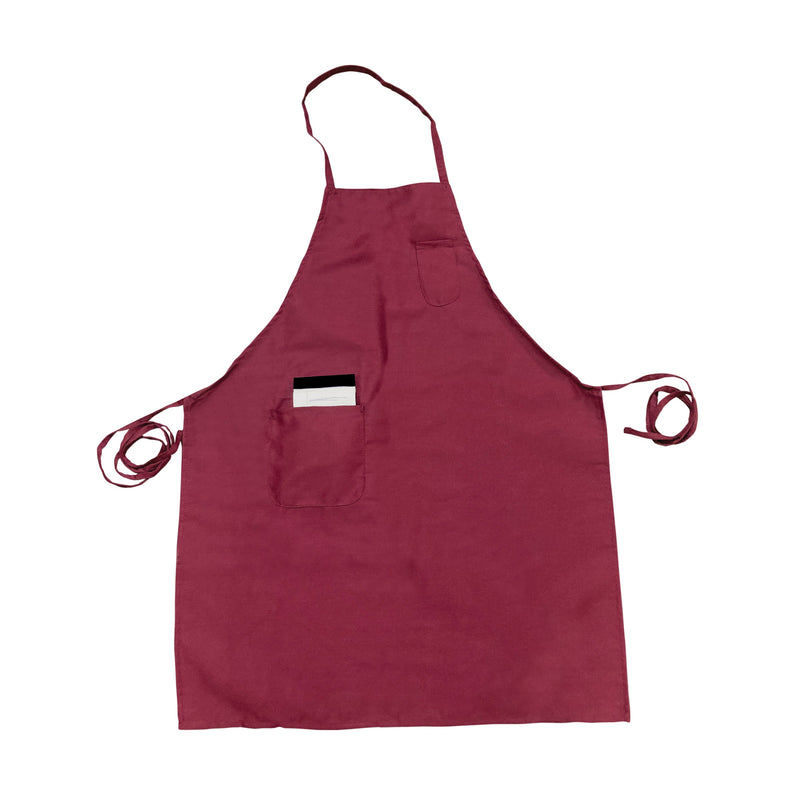 Thunder Group CA3326BG 33 Inch Bib Apron with Pocket Burgundy Poly Cotton