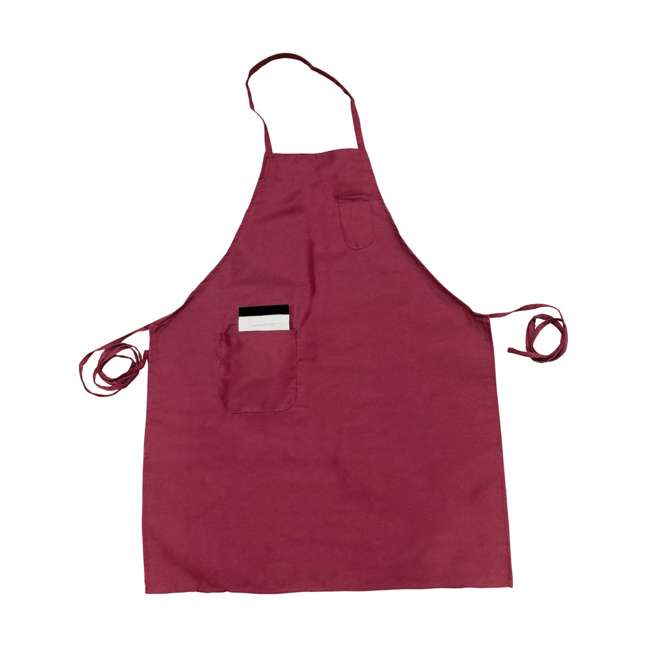 Thunder Group CA3326BG 33 Inch Bib Apron with Pocket Burgundy Poly Cotton
