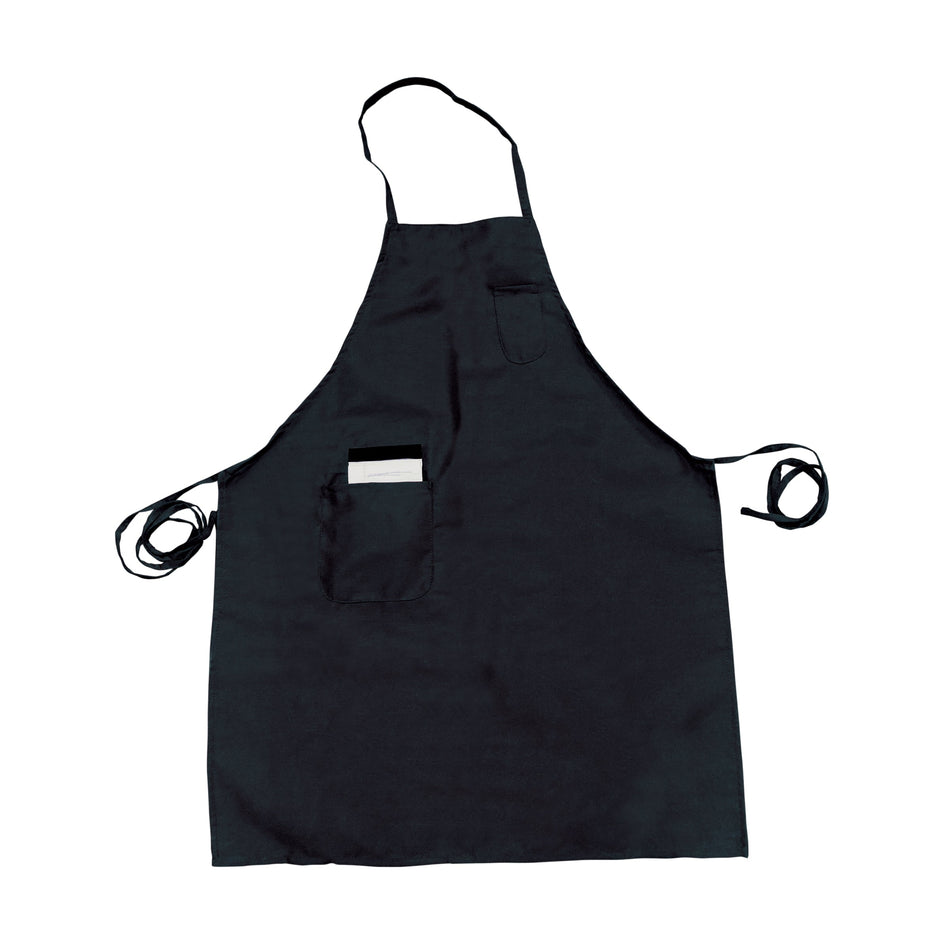 Thunder Group CA3326BK 33 Inch Bib Apron with Pocket Black Poly/cotton