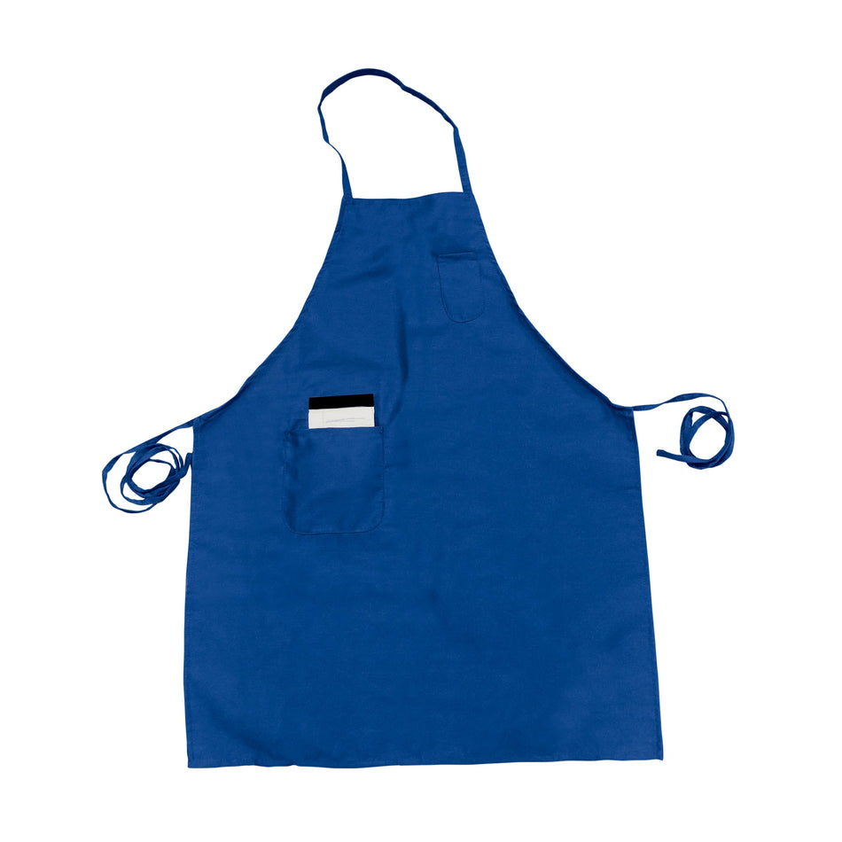 Thunder Group CA3326BL 33 Inch Full-length Bib Aprons with Pocket Blue Poly/cotton