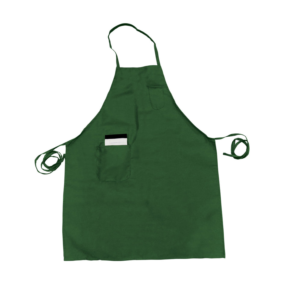 Thunder Group CA3326GR 33 Inch Bib Apron Green Full-length with Pocket Poly/cotton
