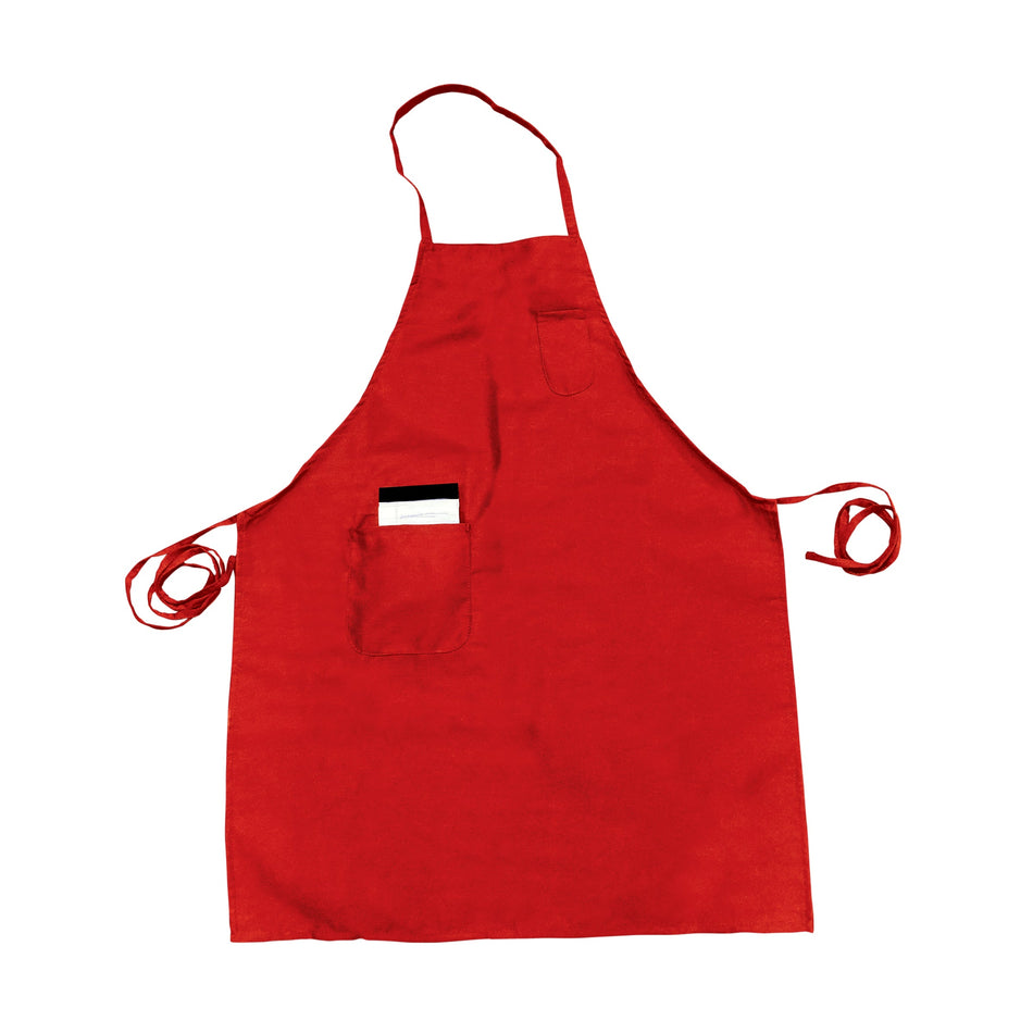 Thunder Group CA3326RD 33 Inch Full-Length Bib Apron with Pocket Red Poly Cotton