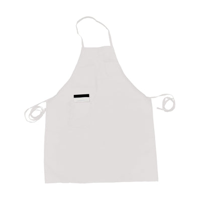 Thunder Group CA3326WH 26 Inch Chef Regalia Bib Apron White Poly Cotton with Pocket