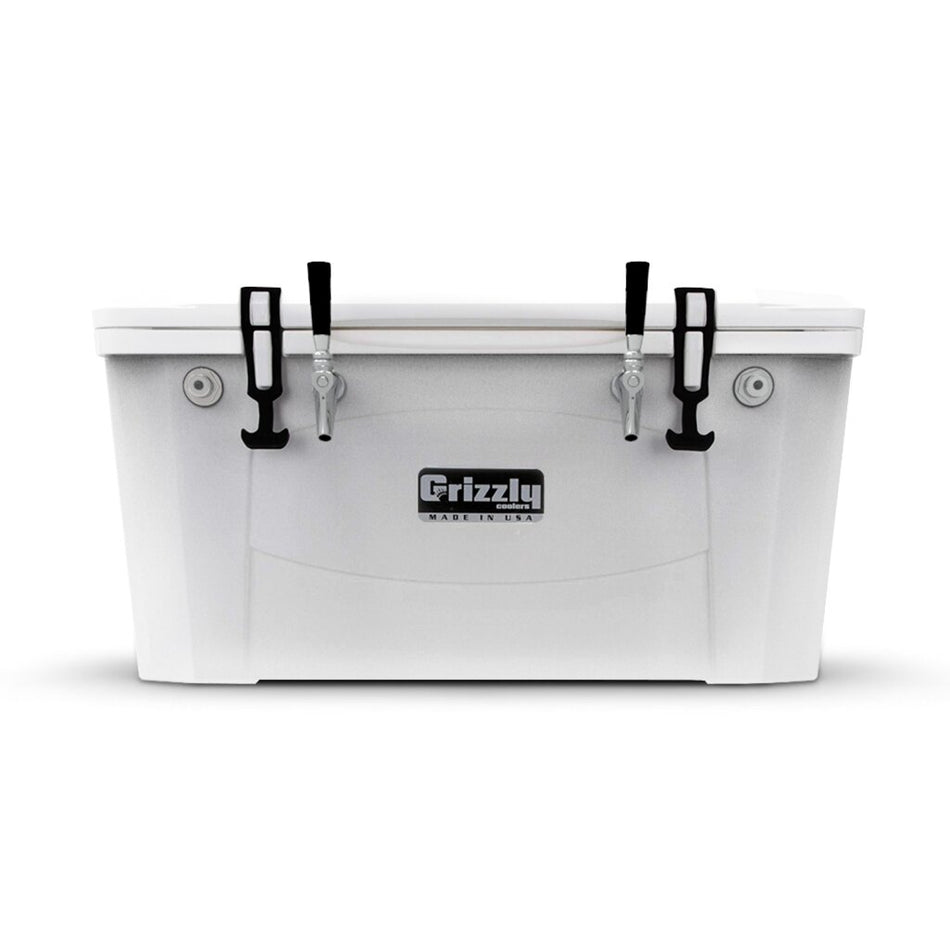 Micro Matic CB602WG-304 Grizzly 60 Qt. Jockey Box - 2 Faucets, 120' Coils, White
