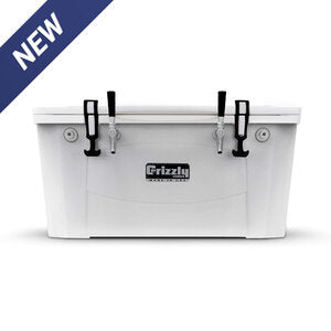 Grizzly Premium Jockey Box – 60 Qt. – 2 Faucets – 100' Coils – White