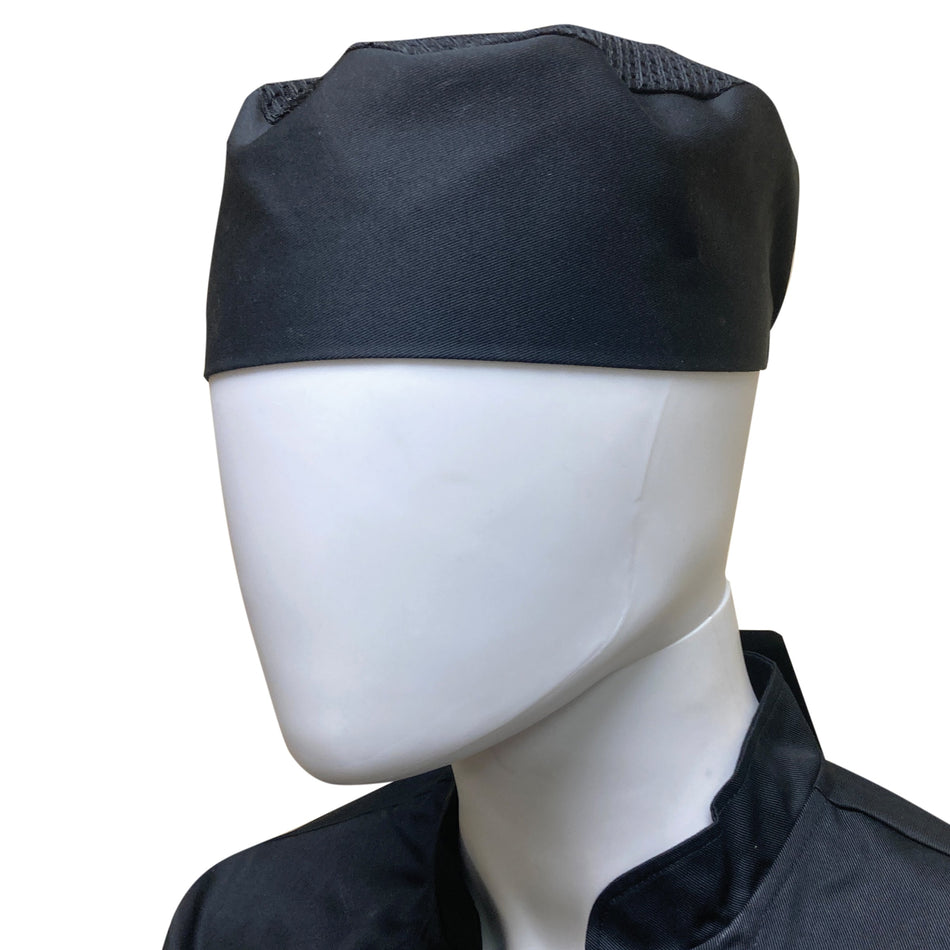 Thunder Group CH003BKL Large Chef's Hat Poly/Cotton Ventilated Black