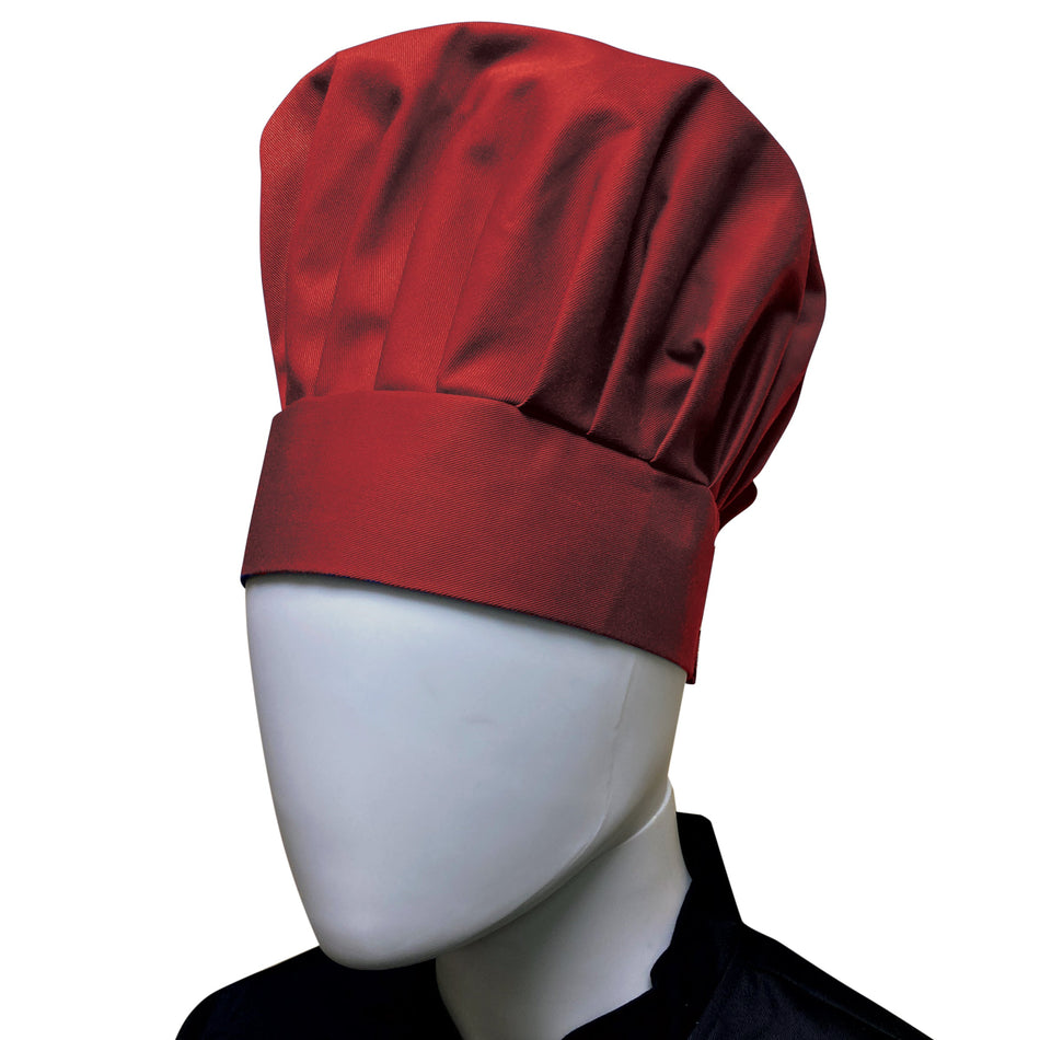 Thunder Group CH013BG Burgundy Chef Hat Adjustable Velcro Closure Poly Cotton