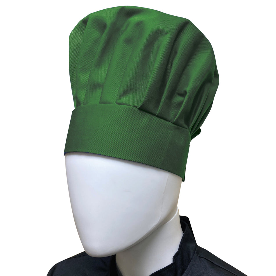 Thunder Group CH013GR Chef's Hat Adjustable Velcro Closure Green Poly/Cotton