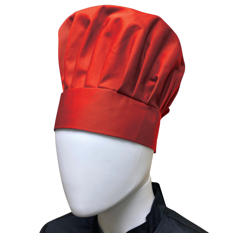 Thunder Group CH013RD Chef's Hat Adjustable Velcro Red Poly/Cotton Blend