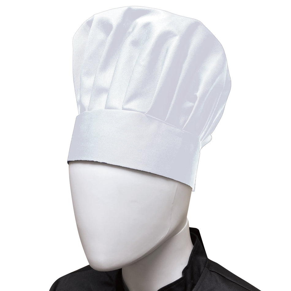 Thunder Group CH013WH Chef's Hat White Adjustable Velcro Closure 65/35 Poly Cotton