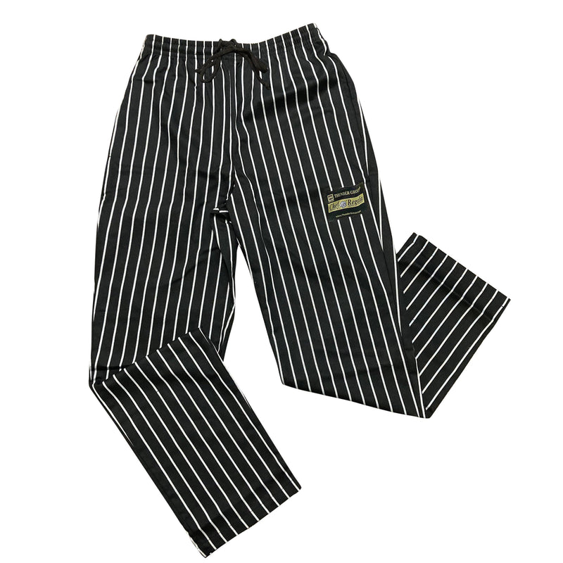 Thunder Group CHP202CHL Large Chef Pants Chalk Stripe Relaxed Fit Poly/cotton