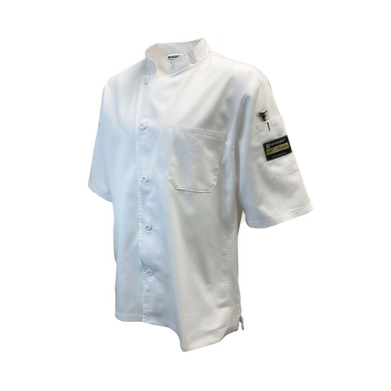 Thunder Group CJ710WHS Small Chef Regalia Ventilated Short Sleeve Shirt White