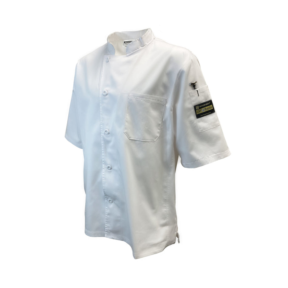 Thunder Group CJ710WHXL X-large Ventilated Short Sleeve Cook's Shirt White Poly/Cotton