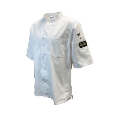 Thunder Group CJ710WHXL X-large Ventilated Short Sleeve Cook's Shirt White Poly/Cotton