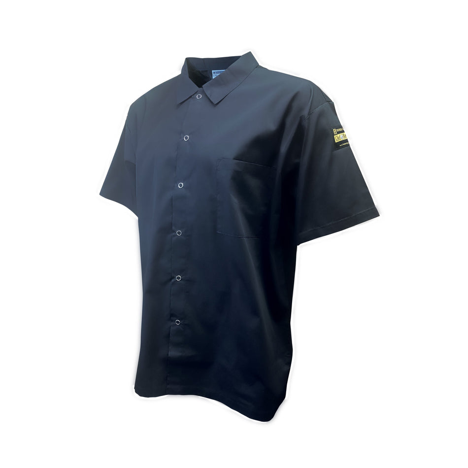 Thunder Group CJ810BKS Small Cook's Shirt Snap-Button Poly/cotton Black