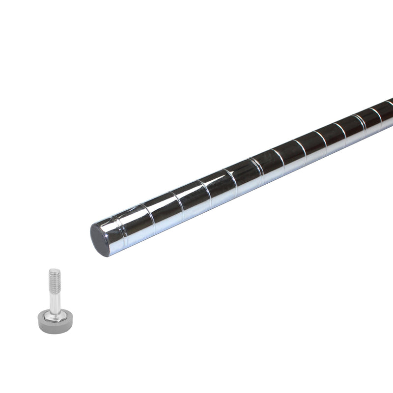Thunder Group CMPC034 Shelving Post with Leveling Foot Heavy Duty Chrome