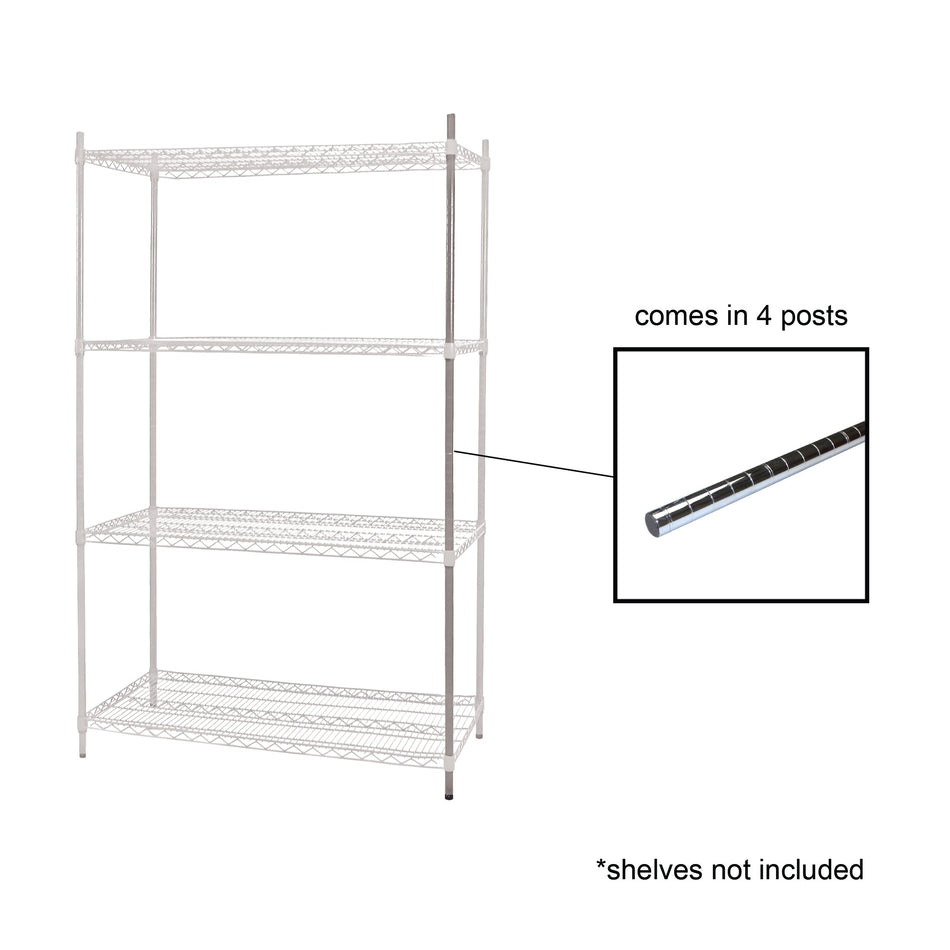 34" Post with Leveling Foot, Chrome Plated Wire, 5 Years Limited Warranty, NSF