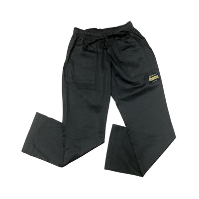 Thunder Group CP108BKL Large Women's Chef Pants Black 65/35 Polycotton