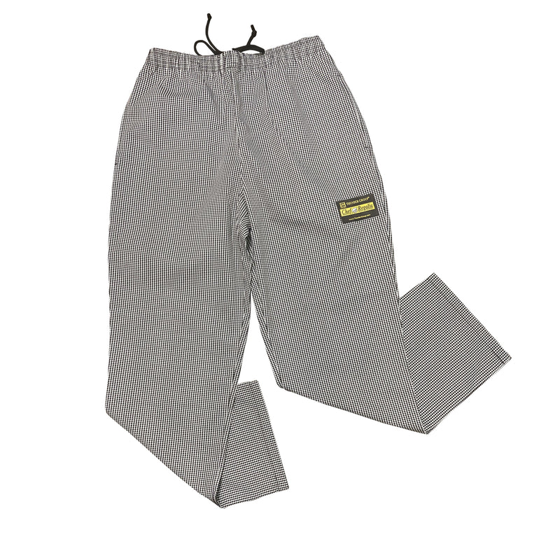 Thunder Group CP203HDM Medium Chef's Pants Houndstooth 65/35 Poly/cotton