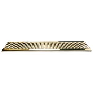 Micro Matic DP-120DSSPVD-30 30 Inch Drip Tray Trough Surface Mount Stainless Steel with Brass Screen