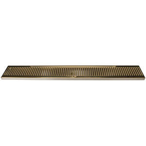Micro Matic DP-120DSSPVD-36 36 Inch Surface Mount Drip Tray Trough Stainless Steel with Brass Screen
