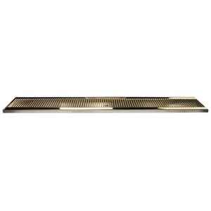 Micro Matic DP-120DSSPVD-45 45 Inch Surface Mount Drip Tray Trough Stainless Steel with PVD Brass Screen