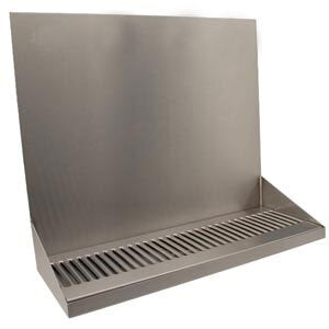 Micro Matic DP-322LD-0 16 Inch Drip Tray Trough Wall Mount Stainless Steel with Louvered Screen