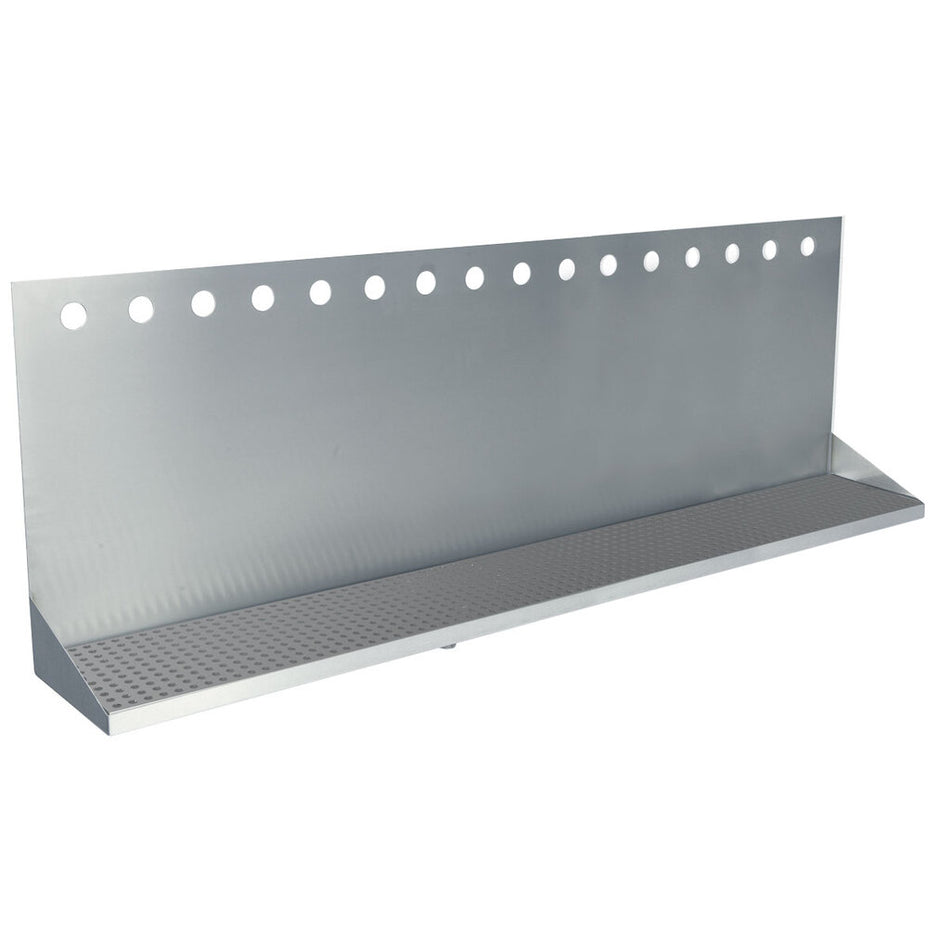 Micro Matic DP-332ELD-16-3 Wall Mount Drip Tray Trough w/ 1/2" Drain - 48"W x 6 3/8"D x 14"H, Stainless Steel