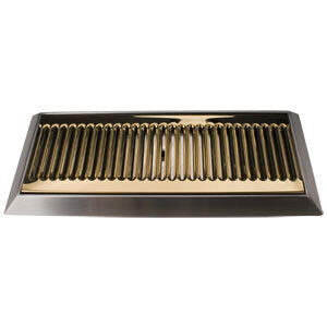 Micro Matic DP-420LDSSPVD 16 Inch Drip Tray Trough Stainless Steel with Louvered Screen