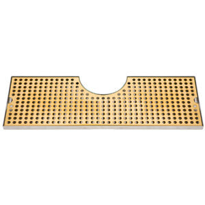 Micro Matic 24" Metropolis T-Tower Drip Tray - Stainless & Brass