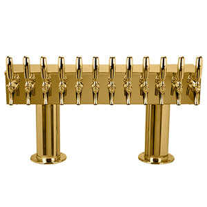 Micro Matic DPT412PVDKR-3 36 Inch Glycol Cooled Draft Beer Tower Countertop Brass Finish