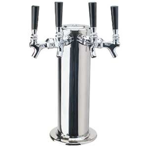 Micro Matic DS-144-PSSKR 4 Inch Diameter Glycol Cooled Draft Beer Tower Stainless Steel Countertop