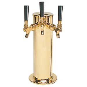 Micro Matic DS-243-PVDKR 4 Inch Diameter Glycol Cooled Draft Beer Tower Stainless Steel and Brass