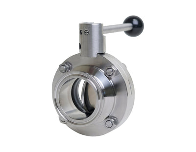 4" Clamp Butterfly Valve 4-Position Pull Handle - Silicone (BFVTC-PH)  - T304 Stainless Steel - Wayland Industries - W4BFVTC-S-4-PH