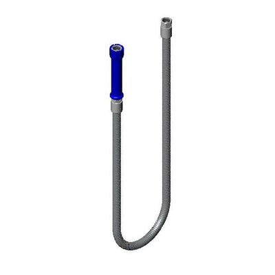 T&S Brass EB-0120-CMH 120cm Pre-Rinse Hose Assembly - European Style Blue Handle